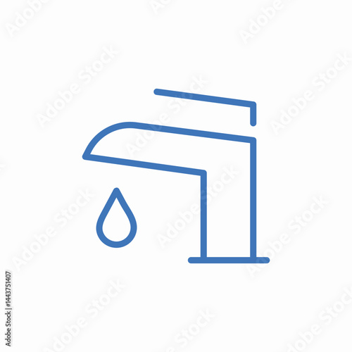 faucet with water icon sign vector