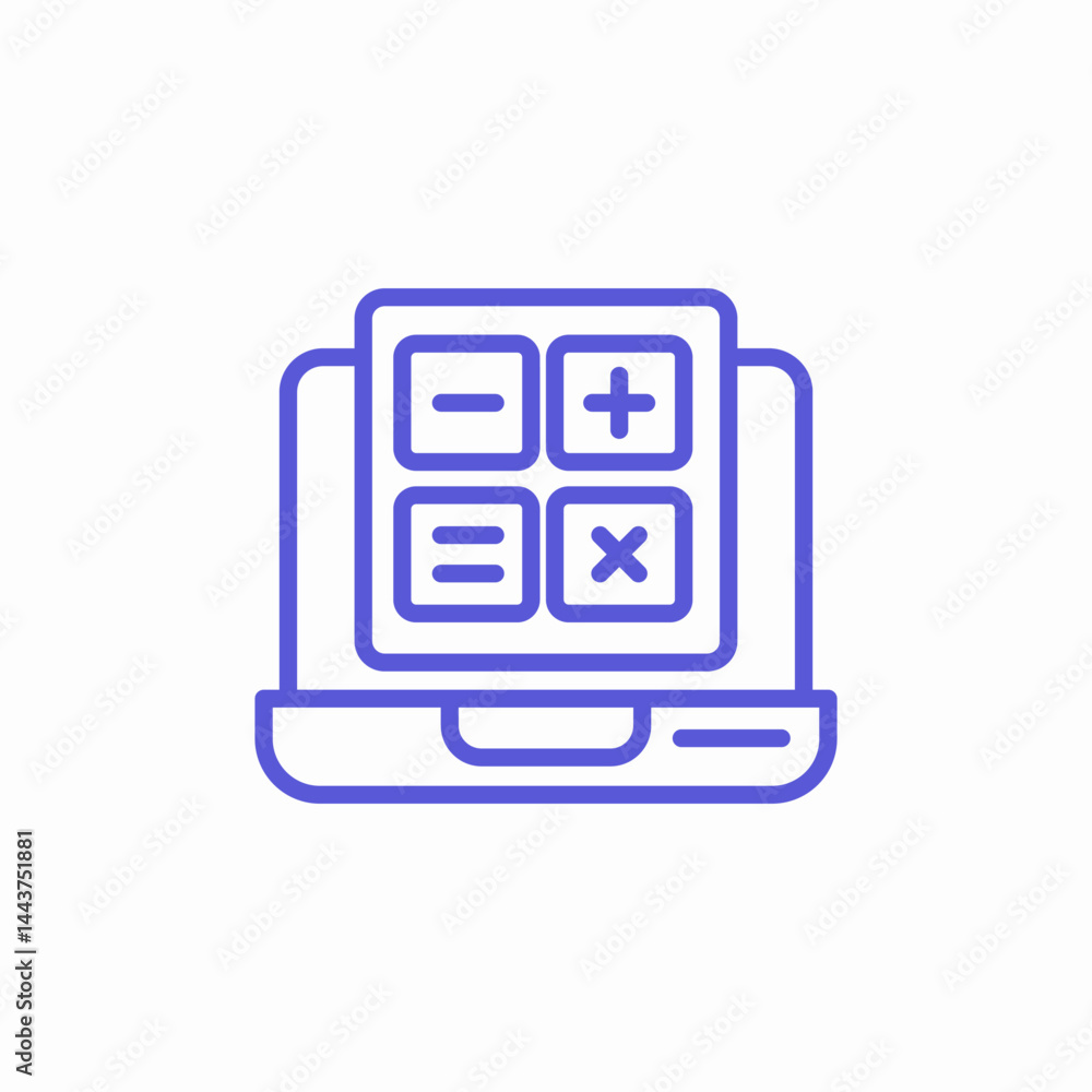 laptop calculator app icon sign vector laptop calculator app icon sign vector