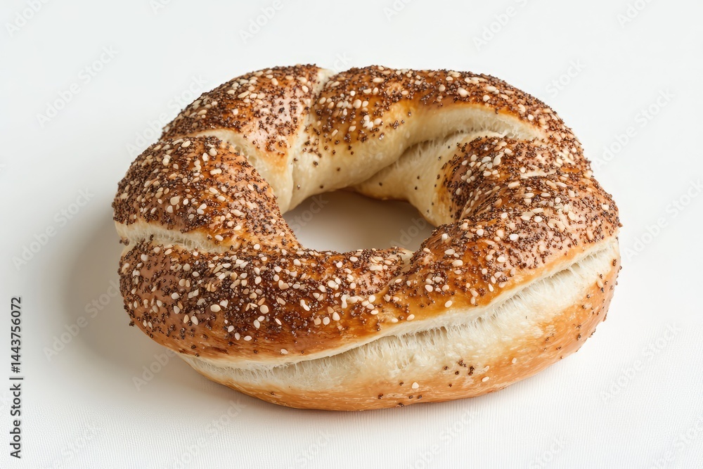 Simit, white background. AI generated illustration. Simit, white background. AI generated illustration.