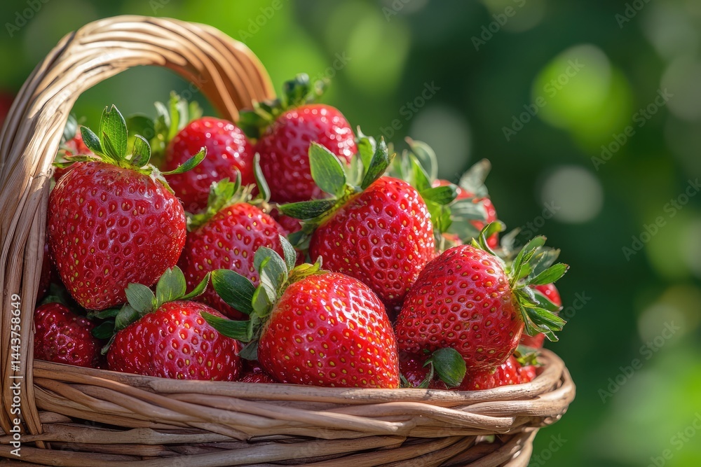 Strawberries in basket. AI generated illustration. Strawberries in basket. AI generated illustration.