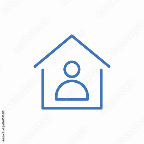 house with person icon sign vector