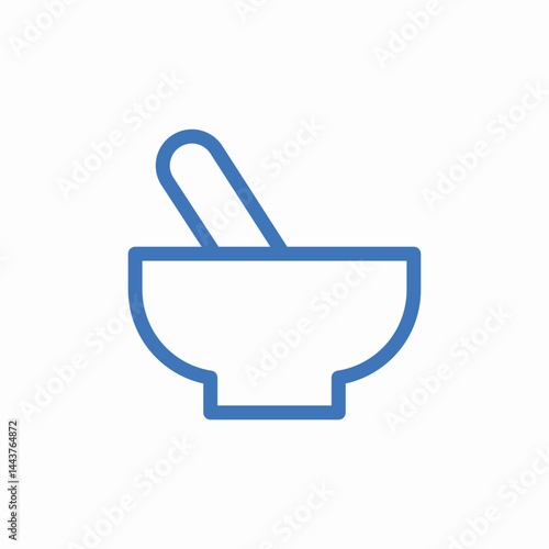 mortar pestle grinding icon sign vector