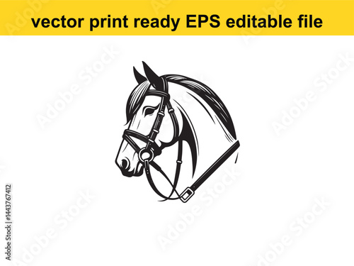 Horse bridle vector for horse