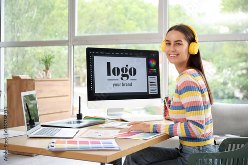 Female graphic designer in ...