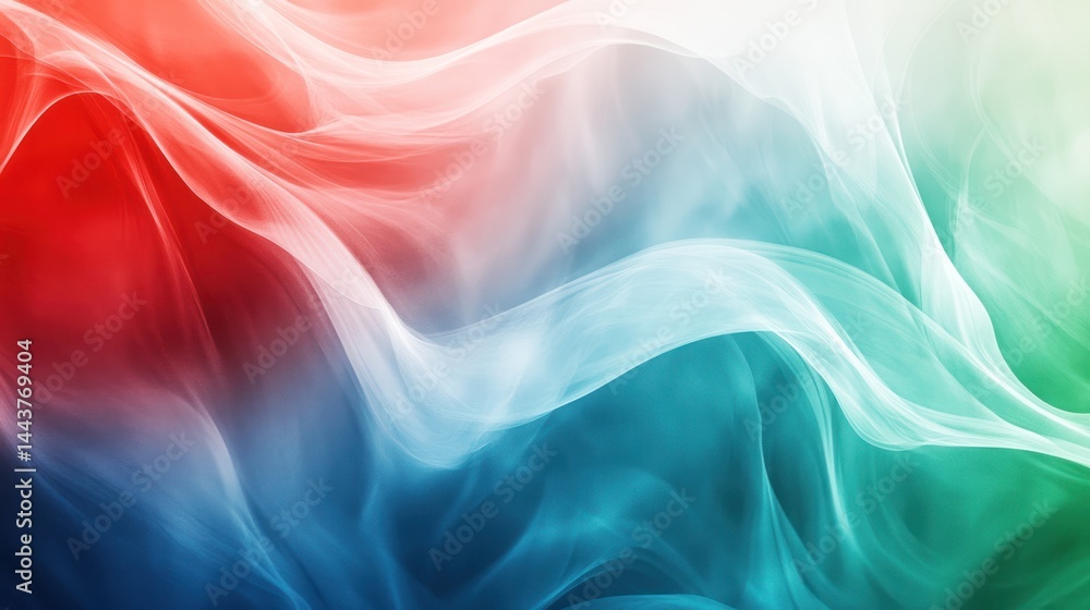 Obraz premium Abstract Colorful Smoke with Red, White, and Blue Flowing. Suitable for background or design elements