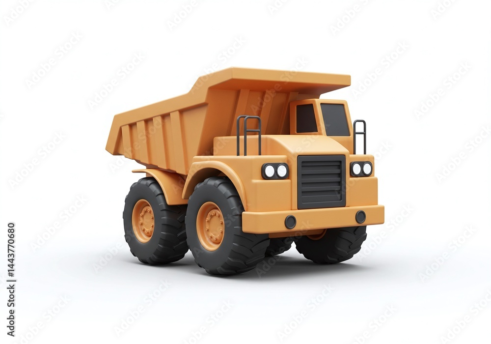 Obraz premium 3D Render of a Heavy-Duty Dump Truck