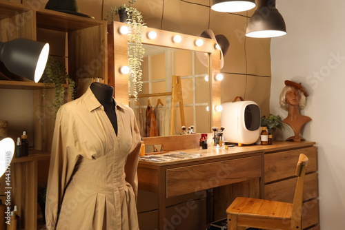 Interior of makeup room wit...
