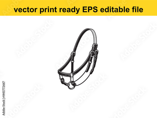 Horse bridle vector for horse