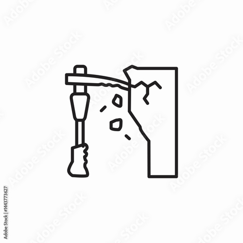 ice climbing axe icon sign vector