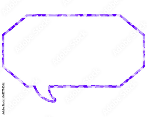 ステンドグラス風吹き出し　三角形模様　細長い八角形