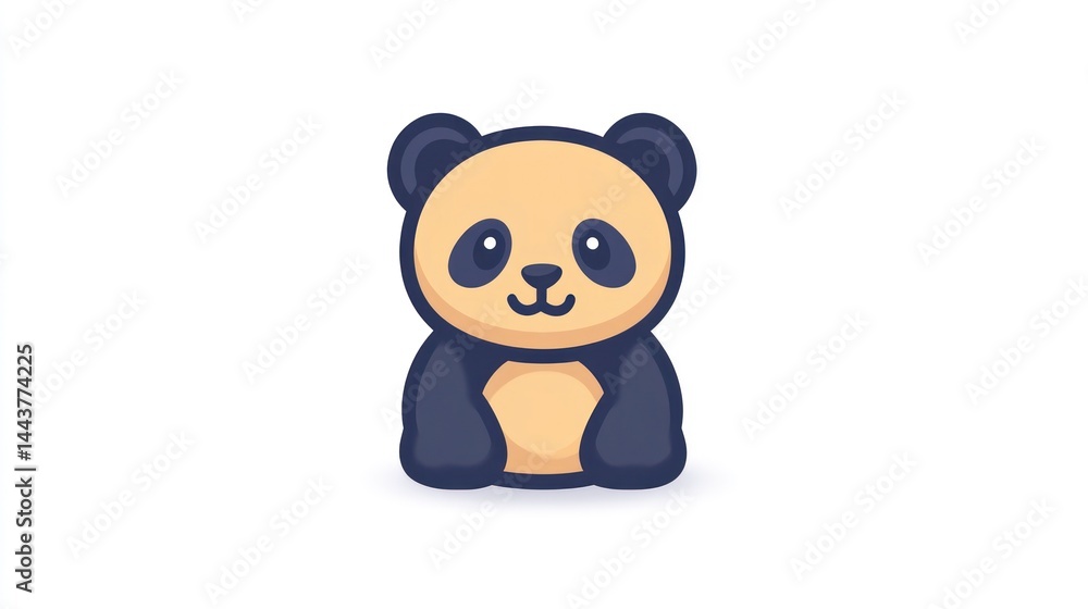 Fototapeta premium Adorable Cartoon Panda with Expressive Eyes and Soft Features for Kids Design and Marketing M