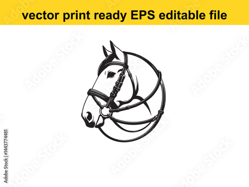 Horse bridle vector for horse