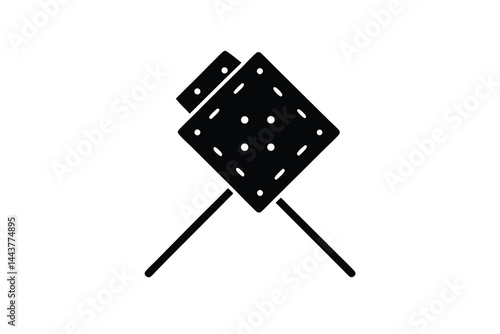 mores on a stick vector icon