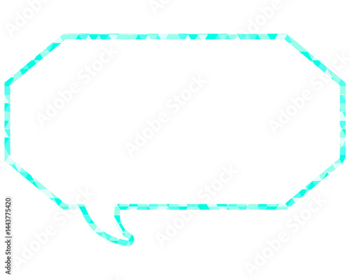 ステンドグラス風吹き出し　三角形模様　細長い八角形