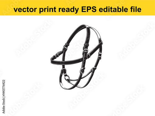 Horse bridle vector for horse
