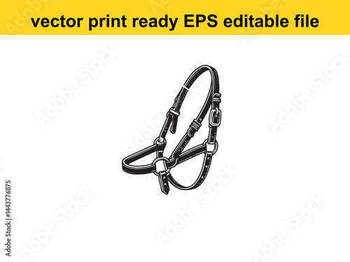 Horse bridle vector for horse