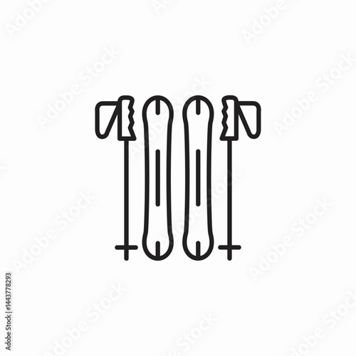 ski poles equipment icon sign vector