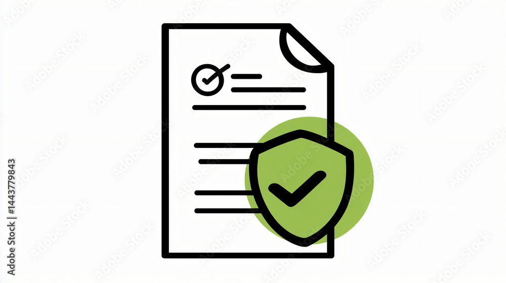 Secure Document Approval Icon Certified and Protected Agreement Secure Document Approval Icon Certified and Protected Agreement