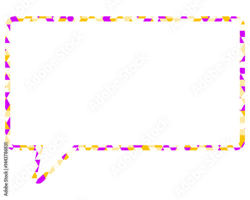 ステンドグラス風吹き出し　三角形模様　四角形