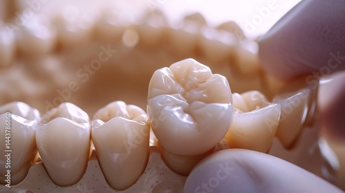 Step by step process of placing a dental crown on a tooth