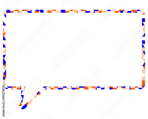 ステンドグラス風吹き出し　三角形模様　四角形