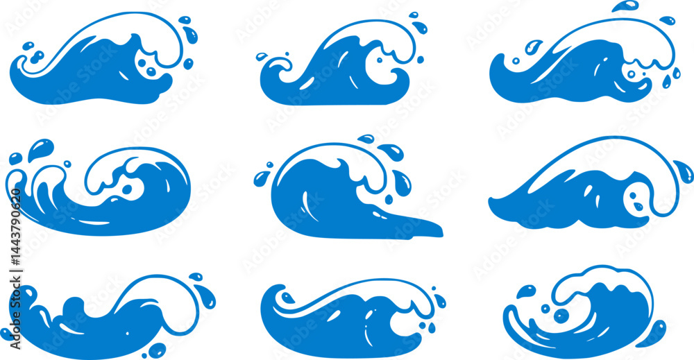 Wave icon set template vector logo
Wave icon set template vector logo