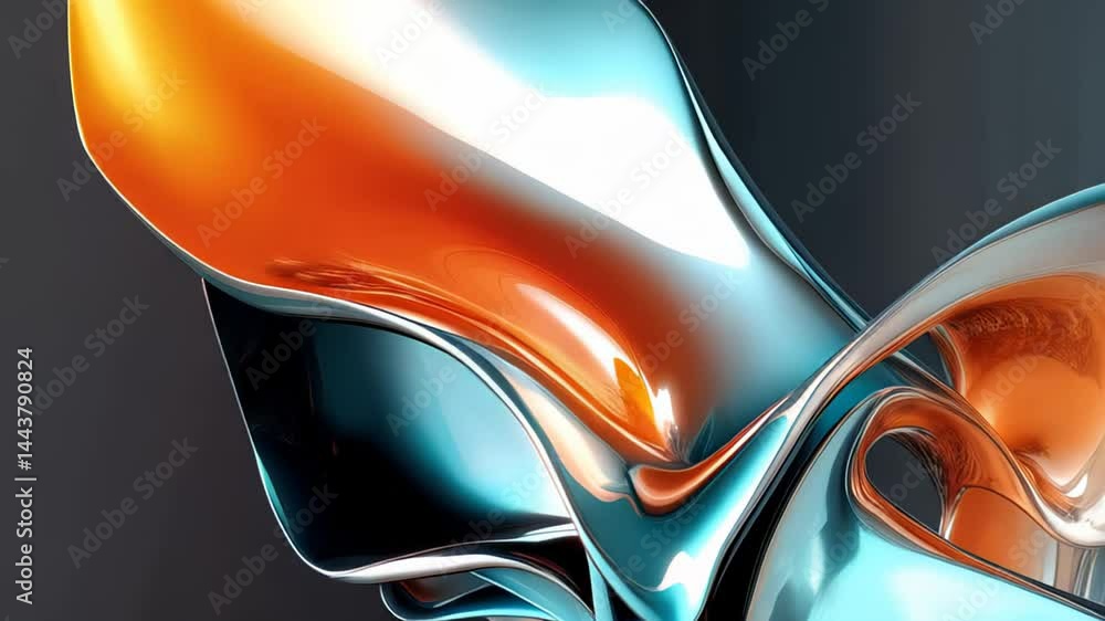 Dynamic forms intertwine to create an engaging sculpture that showcases fluid movement and a striking blend of metallic colors against a simple backdrop. A visual exploration of modern artistry.