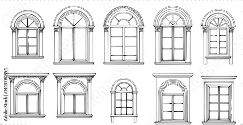 Window set illustration vector design