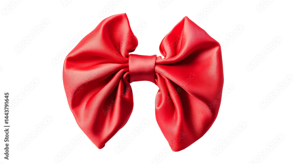 Women's scrunchie hair band decorated with bow is isolated on a white background