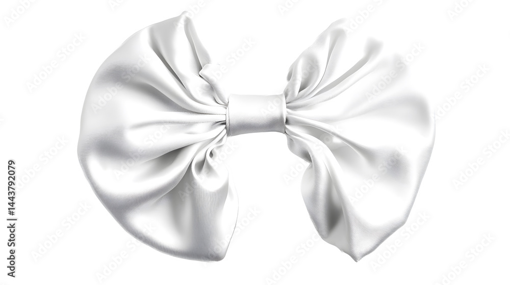 Women's scrunchie hair band decorated with bow is isolated on a white background