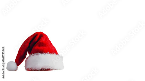 Obraz na płótnie Real photo of a red Christmas Santa Claus hat with isolated on transparent or white background, png
w salonie