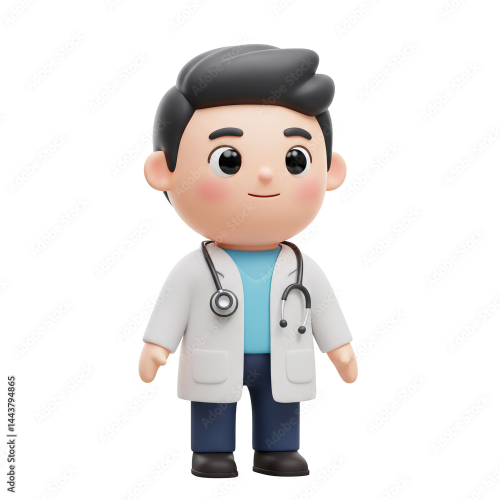 Cute 3D Cartoon Male Doctor Cute 3D Cartoon Male Doctor