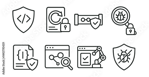 Set of icons for security and protection