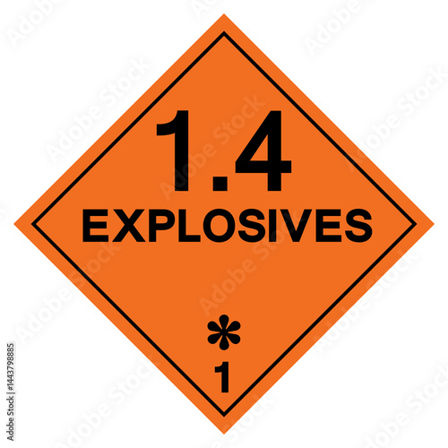 Classs 1 Explosives 1.4 Symbol Sign , Vector Illustration, Isolate On White Background Label.EPS10
