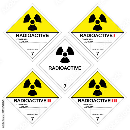 Radioactive Set Symbol Sign, Vector Illustration, Isolate On White Background, Label.EPS10