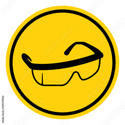 Wear Eye Protection Symbol Sign, Vector Illustration, Isolate On White Background Label. EPS10