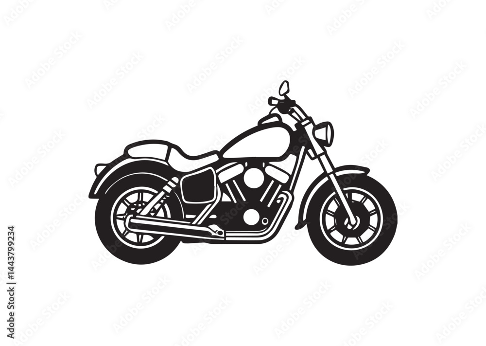 Fototapeta premium Harley Davidson bike silhouette vector