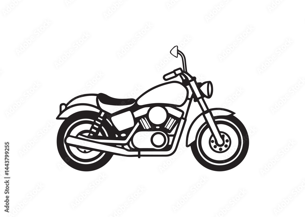 Fototapeta premium Harley Davidson bike silhouette vector