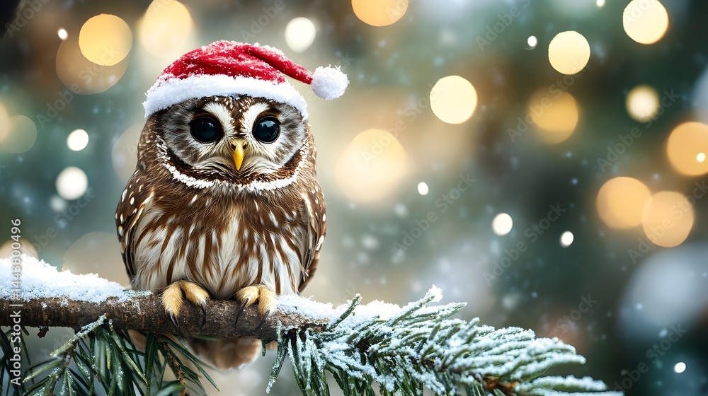 owl christmas Christmas collection long header banner format panorama website header banner high quality photo animal, decoration, season, bird