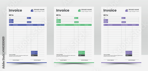 Modern Invoice Design, Clean Professional Template, Stylish, Minimalist,  Layout