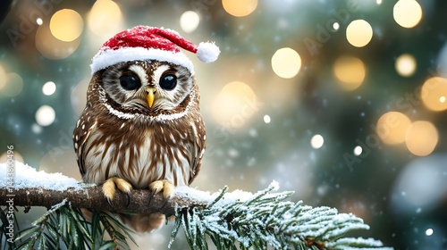 Obraz na płótnie owl christmas Christmas collection long header banner format panorama website header banner high quality photo animal, decoration, season, bird
w salonie