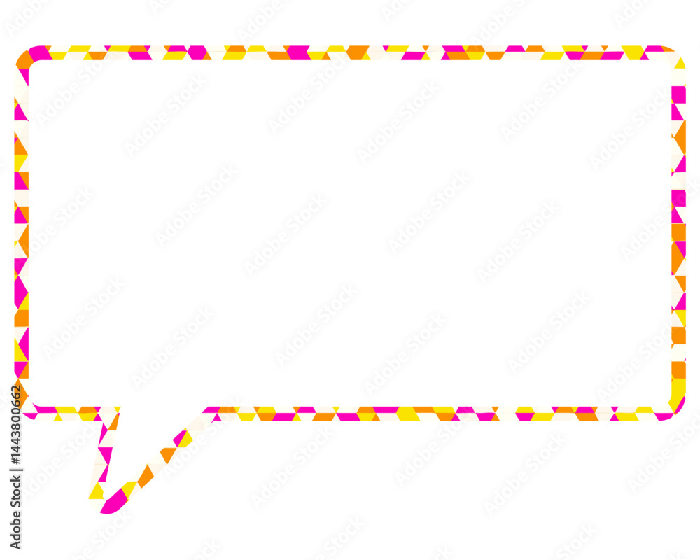 Naklejka premium ステンドグラス風吹き出し 三角形模様 四角形