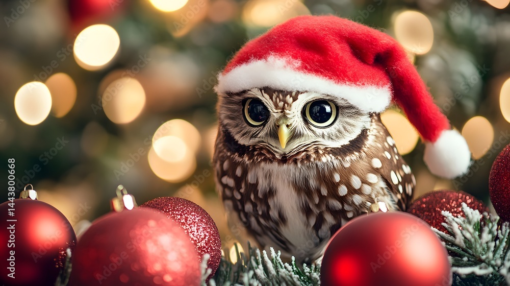 owl christmas Christmas collection long header banner format panorama website header banner high quality photo animal, decoration, season, bird