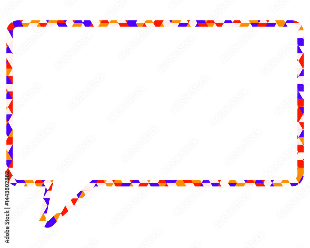 Naklejka premium ステンドグラス風吹き出し 三角形模様 四角形