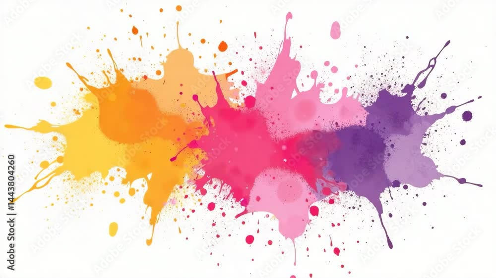Colorful paint splashes on a white background  