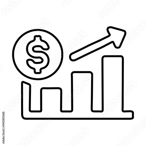 white profit dolar icon