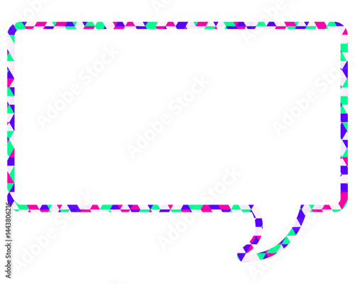 ステンドグラス風吹き出し　三角形模様　四角形