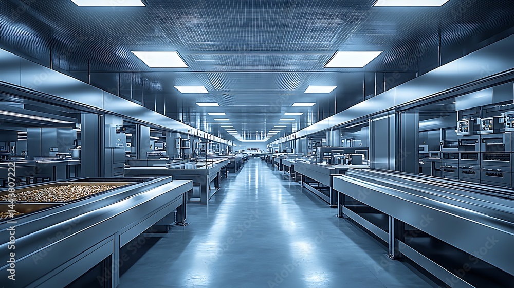 Fototapeta premium Futuristic industrial conveyor high resolution picture
