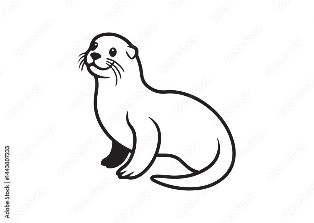 Sea Otter icon, Sea Otter silhouette Vector Sea Otter icon, Sea Otter silhouette Vector