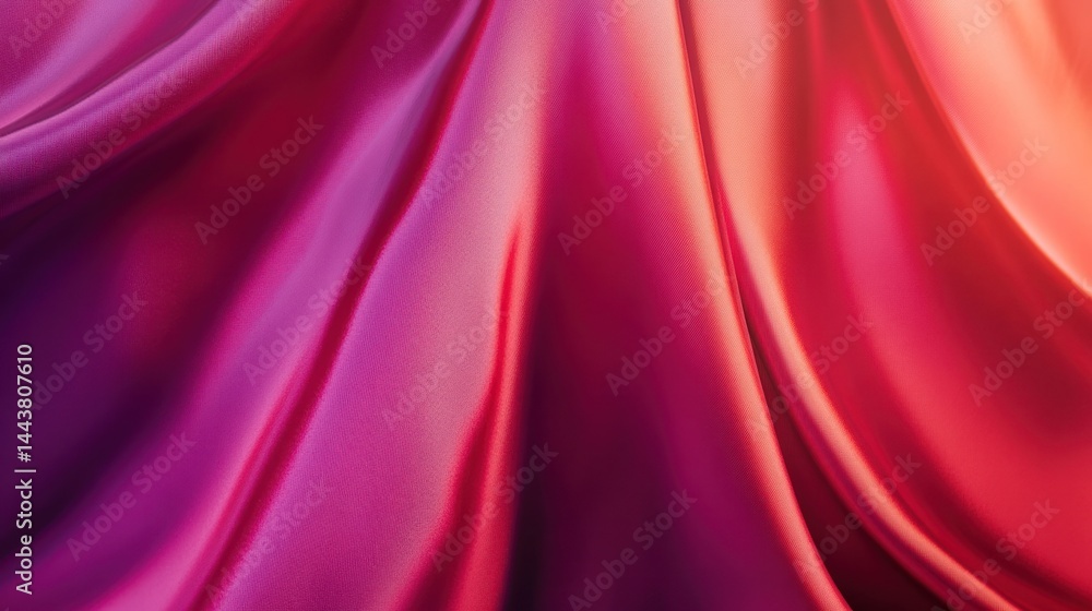 Fototapeta premium Draped pink fabric, gradient texture, studio backdrop, design element